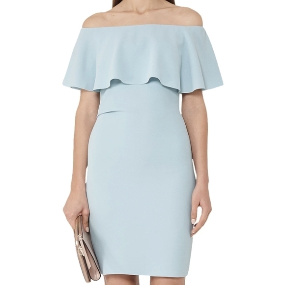 Reiss balm off the shoulder bardot dress allure blue xs 0 - Picture 2 of 16